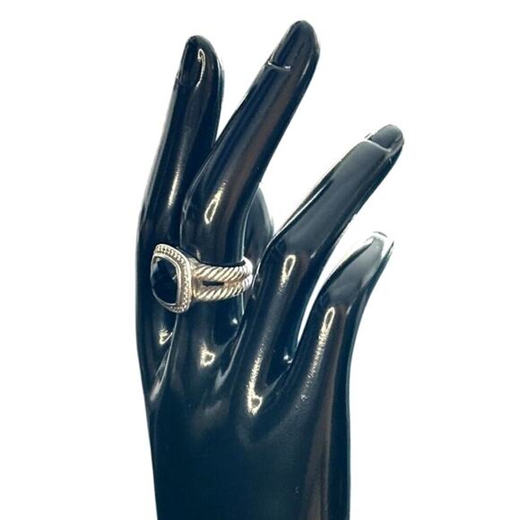 David Yurman Onyx & Diamond Albion Ring - Size 7 - Picture 8 of 14